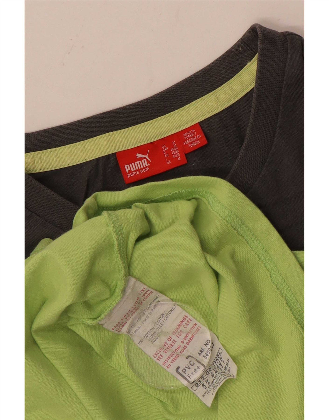 Top pentru bărbați Puma cu mânecă lungă, verde mediu, bumbac color bloc