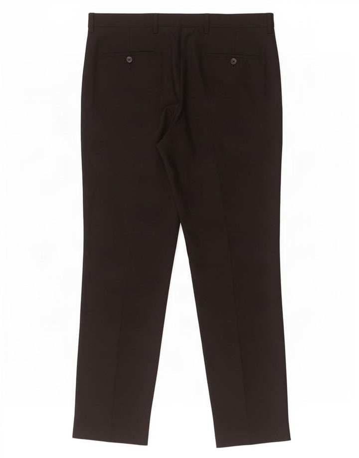 Pantaloni chino pentru bărbați Marks & Spencer, cu ajustare normală, L36 L33, poliester negru