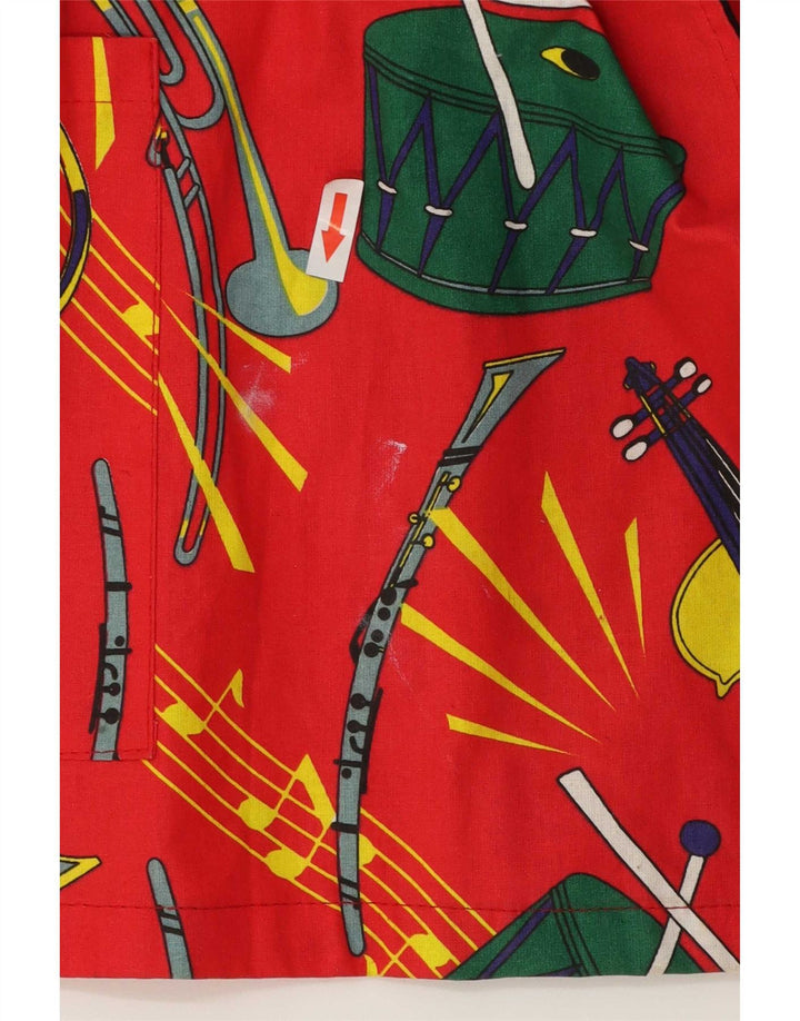 Palton de damă vintage cu model abstract la dublu piept EU 50 3XL bumbac roșu