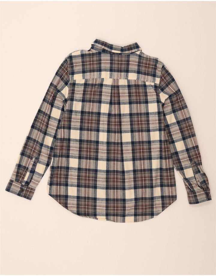 L.L.BEAN Boys Regular Pullover Flannel Shirt 15-16 Years Large Brown Check Vintage L.L.Bean and Second-Hand L.L.Bean from Messina Hembry 