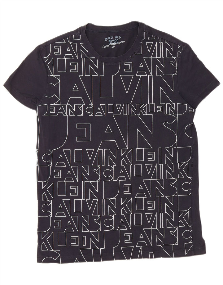 CALVIN KLEIN JEANS Tricou grafic pentru bărbați Top mare din bumbac bleumarin