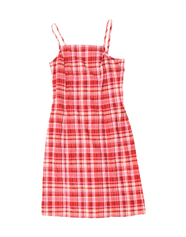 VINTAGE Rochie Slip pentru Damă UK 10 Small Pink Check