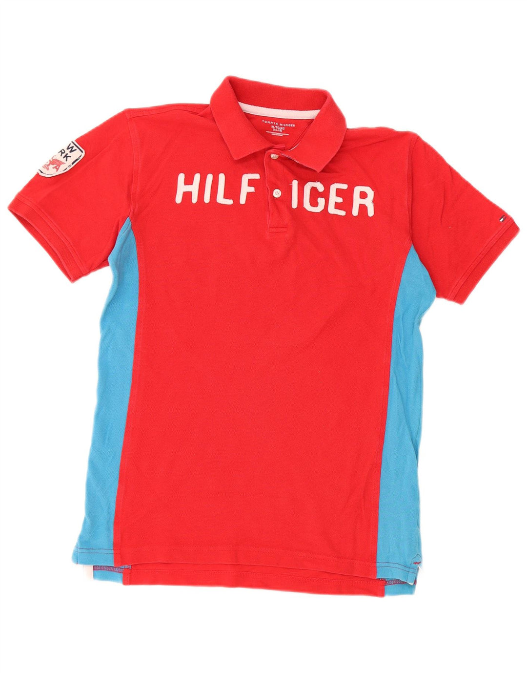 TOMMY HILFIGER Tricou polo cu grafică pentru băieți 15-16 ani XL roșu bloc de culoare