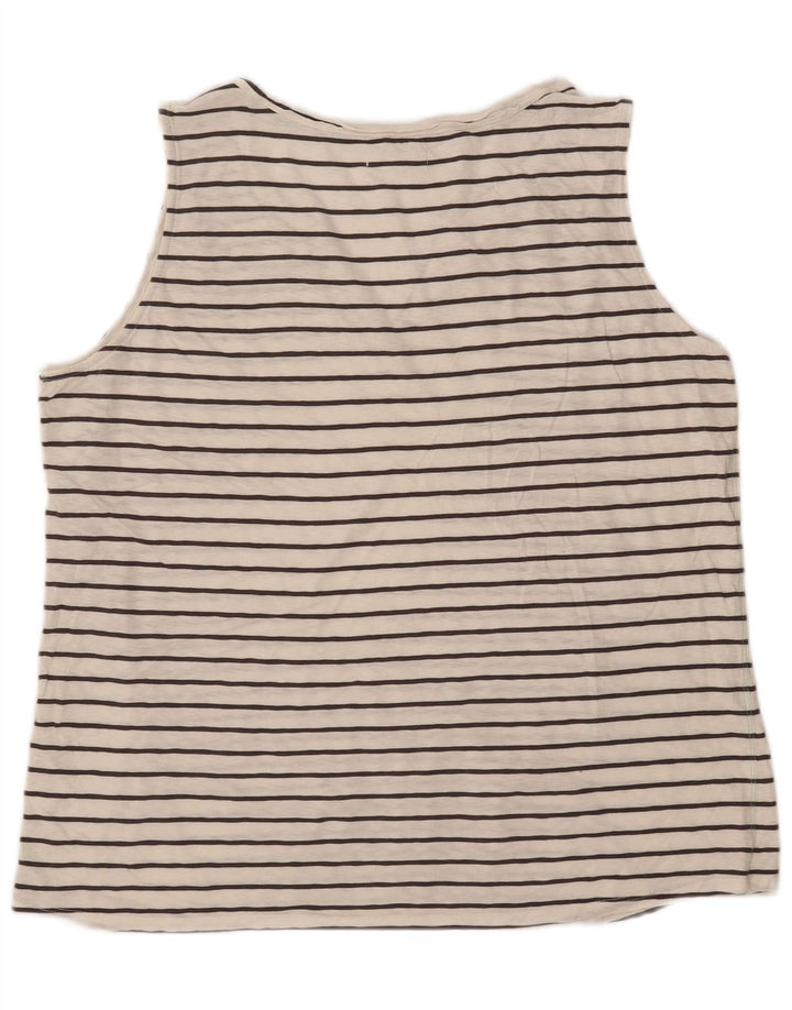 White Stuff Vest Top pentru femei UK 20 2XL Bumbac cu dungi albe