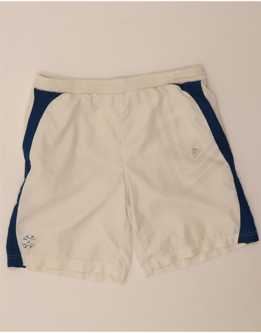 Pantaloni scurți sport pentru bărbați Adidas, mediu alb, poliester color bloc