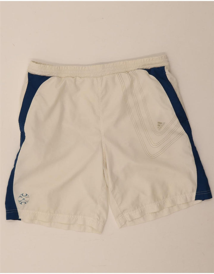 Pantaloni scurți sport pentru bărbați Adidas, mediu alb, poliester color bloc