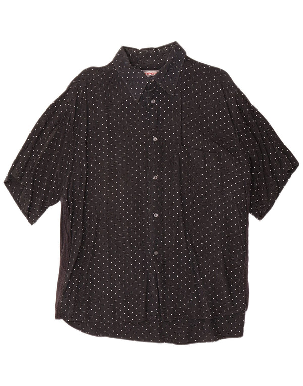 TIPO' S Mens Short Sleeve Shirt XL Black Spotted