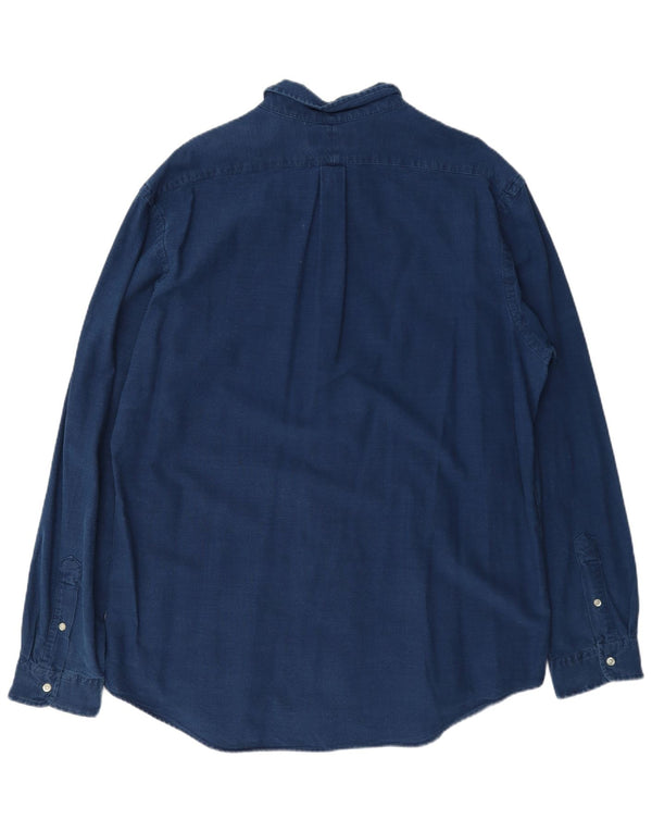 Cămașă pentru bărbați Ralph Lauren Indigo Custom Fit 2XL, bumbac bleumarin