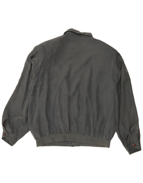 Bomber vintage pentru bărbați UK 40, mare, gri din mătase