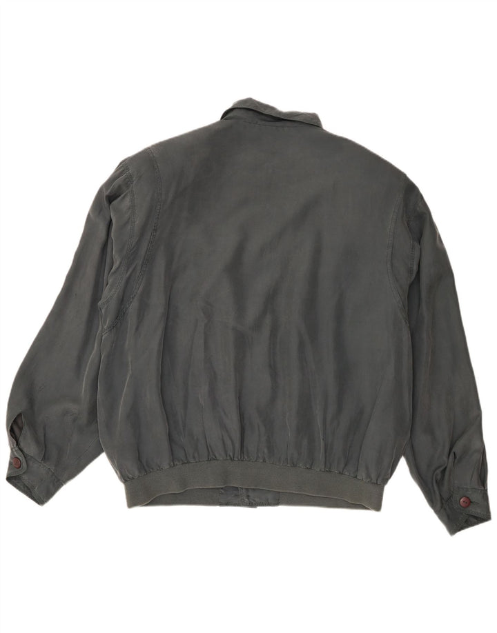 Bomber vintage pentru bărbați UK 40, mare, gri din mătase