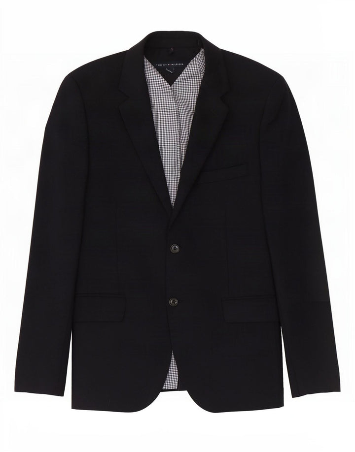 Sacou blazer pentru bărbați Tommy Hilfiger, cu 2 nasturi, UK 38 Mediu Lână bleumarin