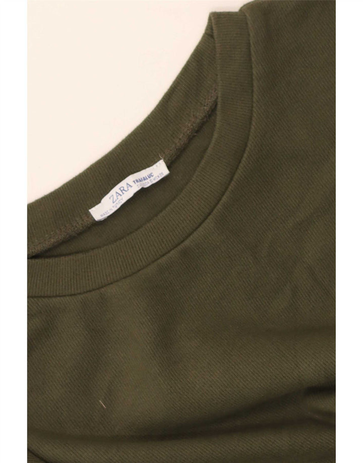 Pulover Oversized Crop pentru Damă Zara UK 10 Mic Kaki