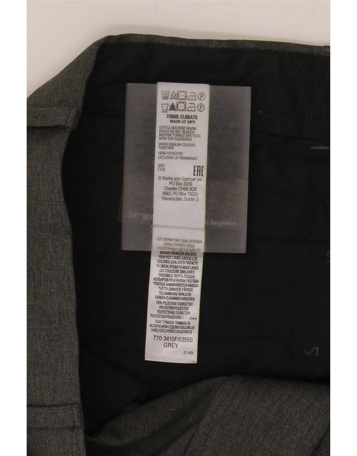 Pantaloni chino pentru bărbați Marks & Spencer Slim Fit L34 L31 Poliester gri