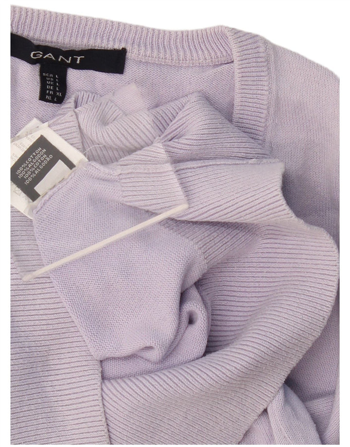 GANT Pulover cu decolteu în V pentru femei UK 14 Bumbac violet mare