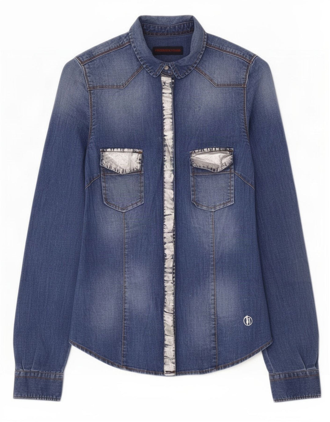 Cămașă de blugi pentru femei Trussardi Jeans IT 40 Small Blue