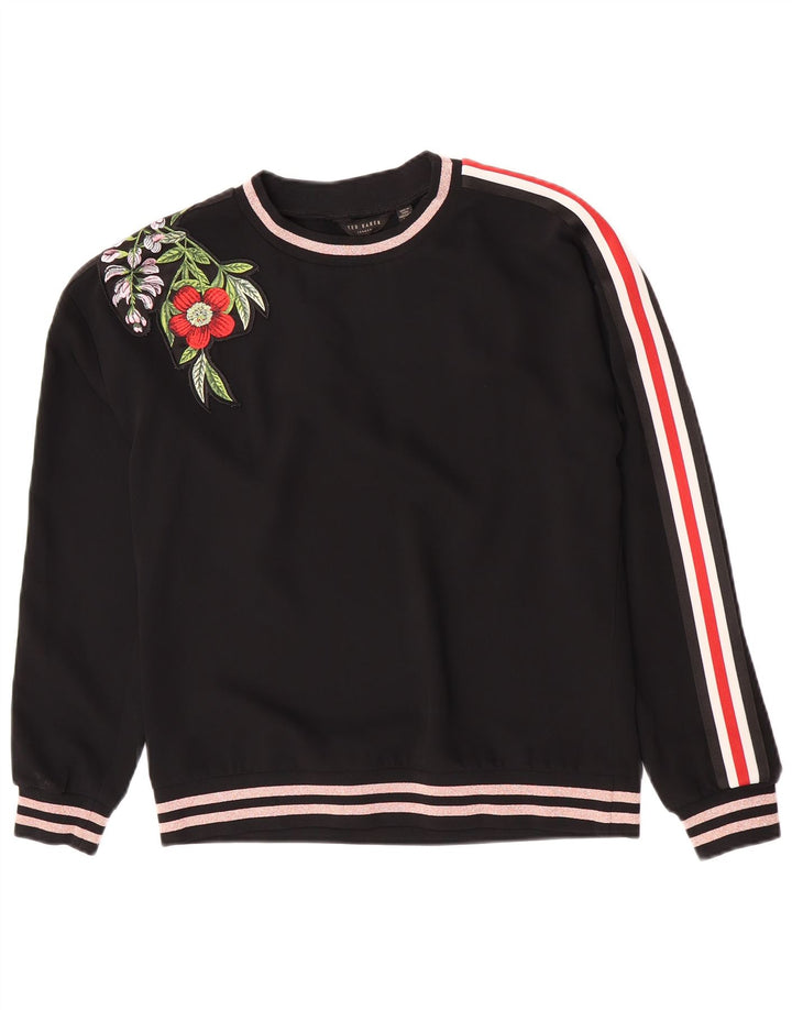Pulover cu grafic pentru femei Ted Baker UK 14 Medium Black Floral