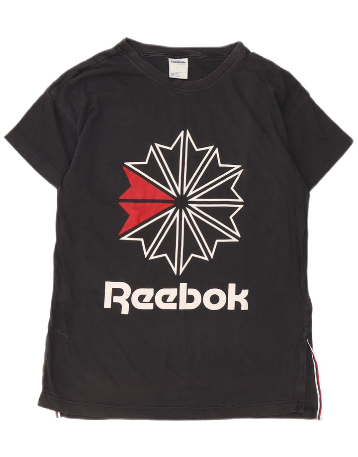 Tricou grafic Reebok pentru bărbați Top mare din bumbac negru