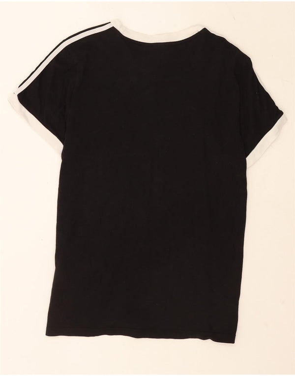 Adidas Womens T-Shirt Top UK 16 Large Black Cotton