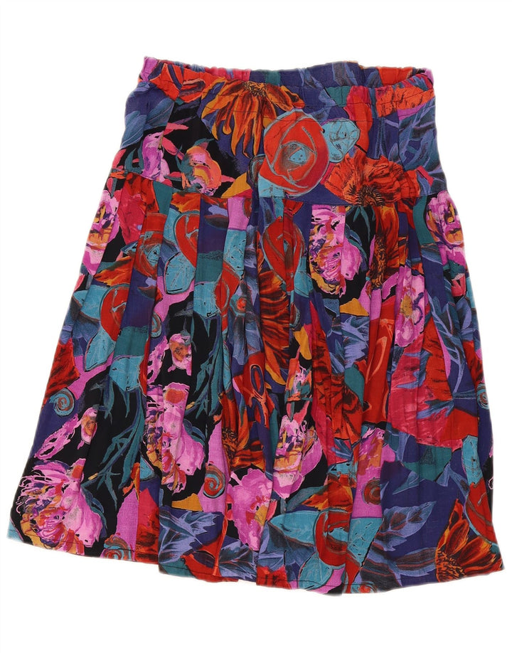 Fusta plisată Vintage pentru femei W30 Medium Multicolor Floral