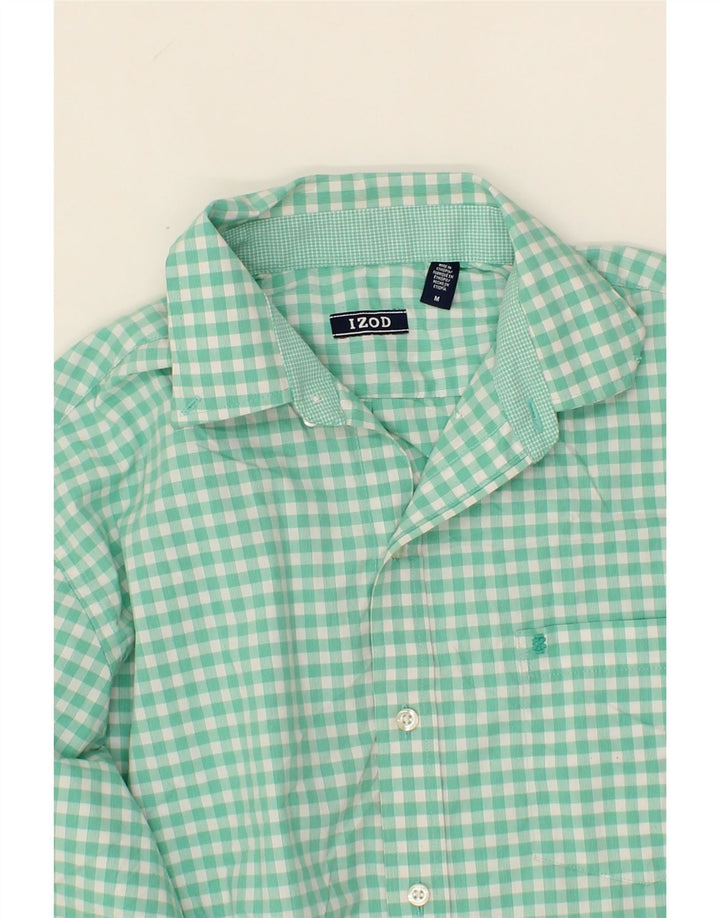 IZOD Mens Shirt Medium Green Check Cotton Vintage Izod and Second-Hand Izod from Messina Hembry 