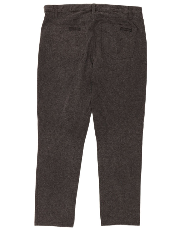 Pantaloni casual slim pentru femei Calvin Klein US 14 Large W32 L30 bumbac gri