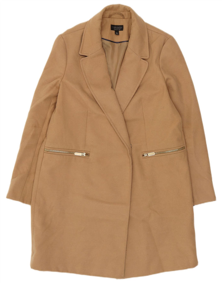 Topshop pardesiu pentru femei UK 10 mic poliester bej