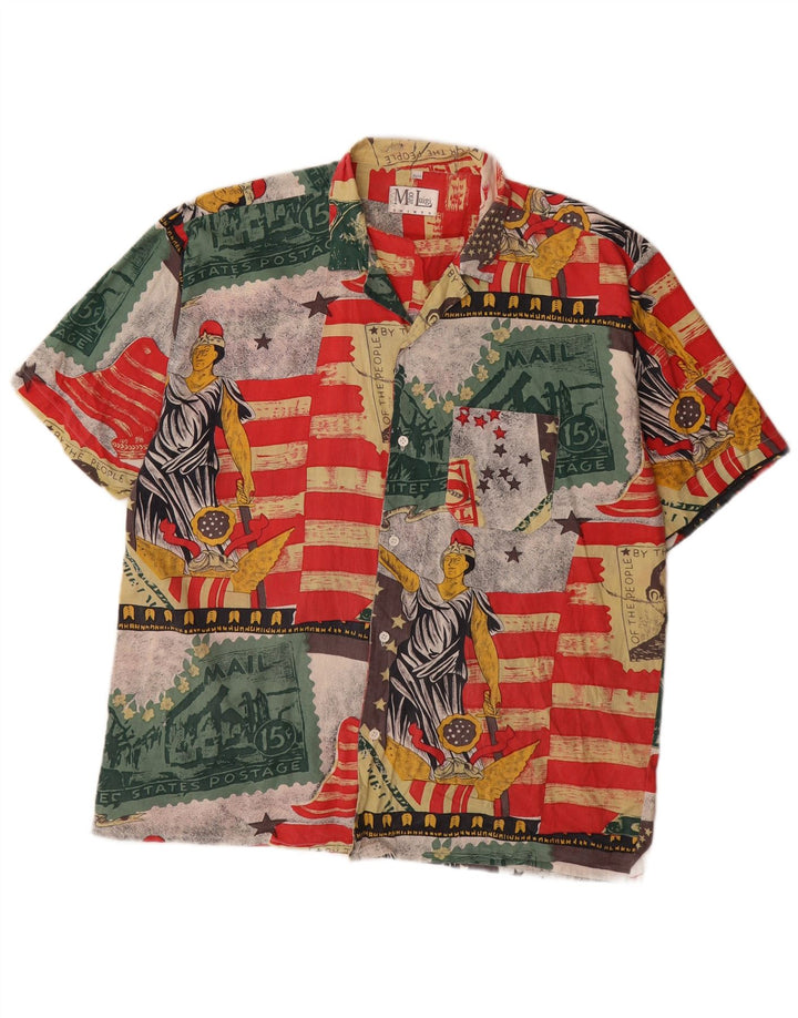 Cămașă Vintage pentru bărbați cu model abstract Mărimea 43/44 mare multicoloră