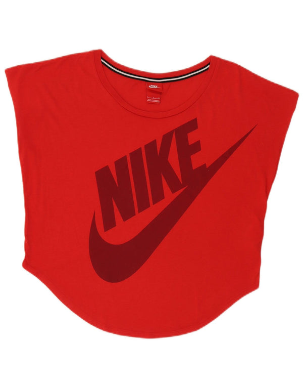 Tricou grafic supradimensionat Nike pentru femei Top UK 8 Small Red Poliester Sports