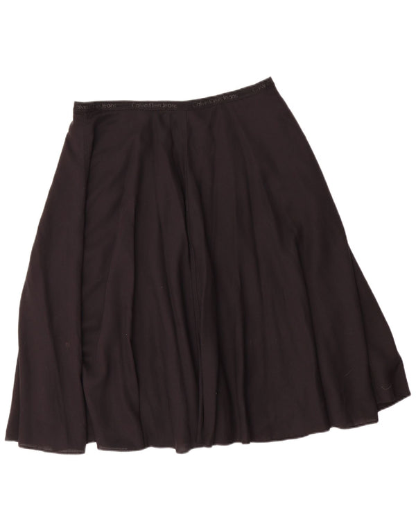 CALVIN KLEIN Womens Graphic Flared Skirt Large W32  Black Lyocell