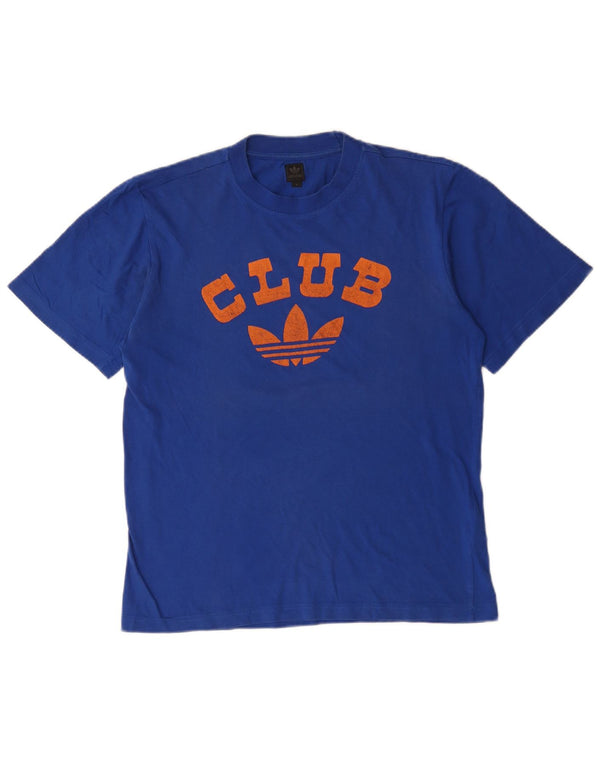 Tricou grafic pentru bărbați Adidas Top mic, albastru, bumbac