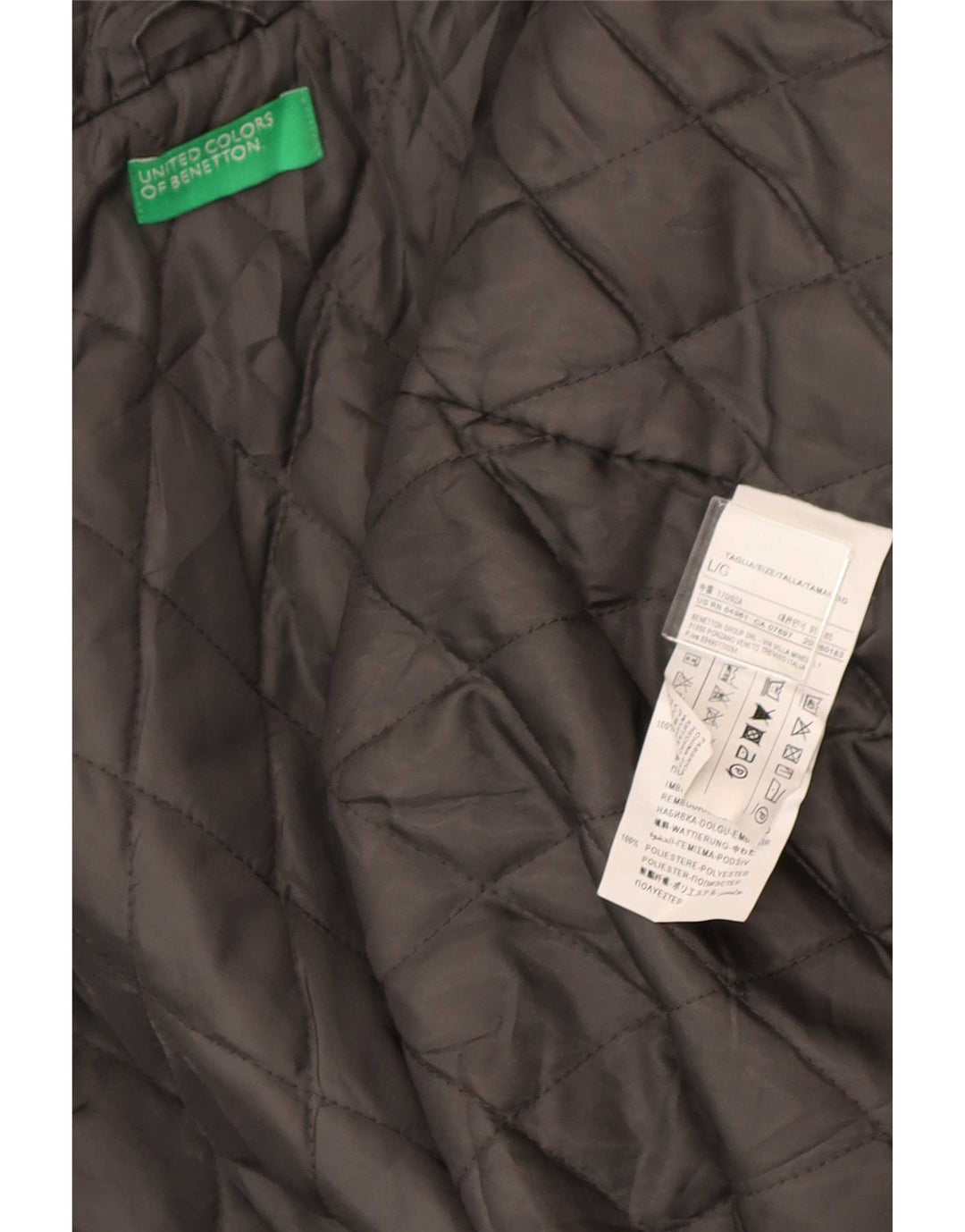 Jachetă parka cu glugă Benetton pentru femei UK 40 mare bumbac gri