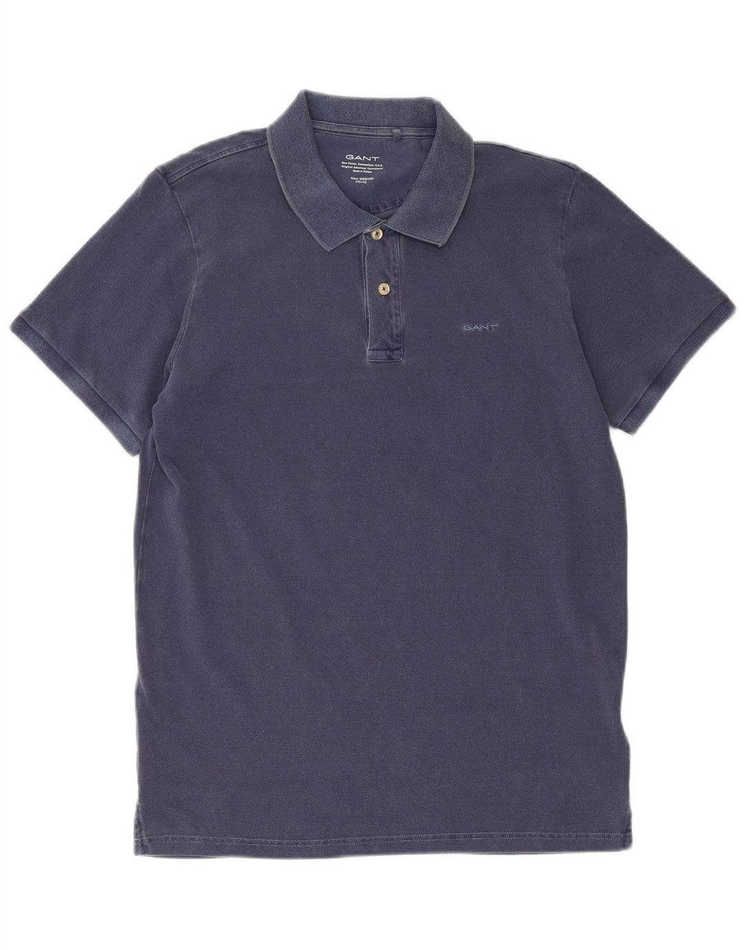 Tricou polo pentru bărbați Gant, bumbac, albastru bleumarin mediu