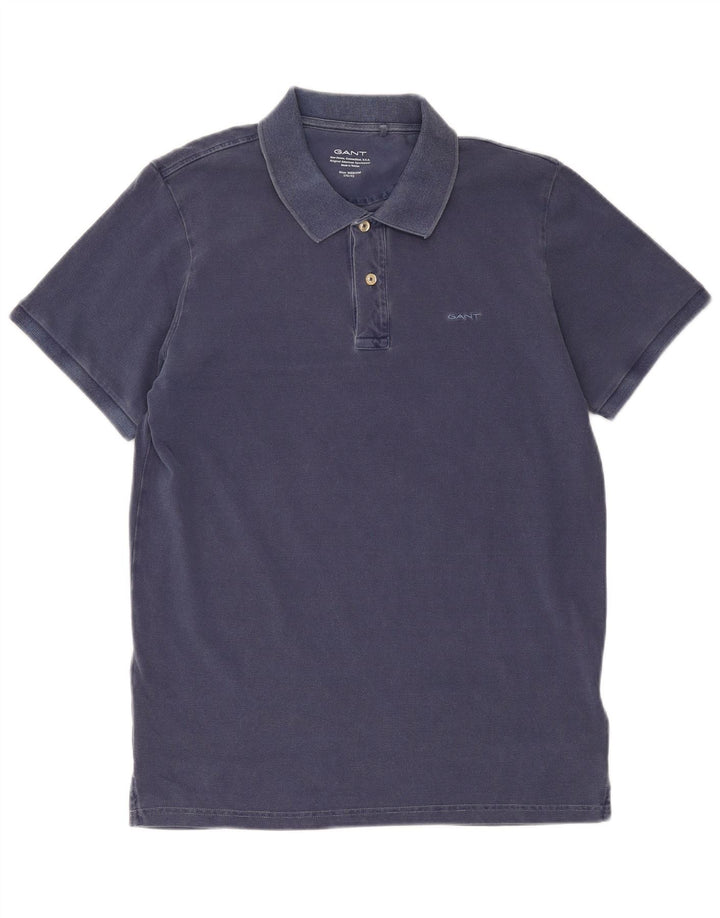Tricou polo pentru bărbați Gant, bumbac, albastru bleumarin mediu