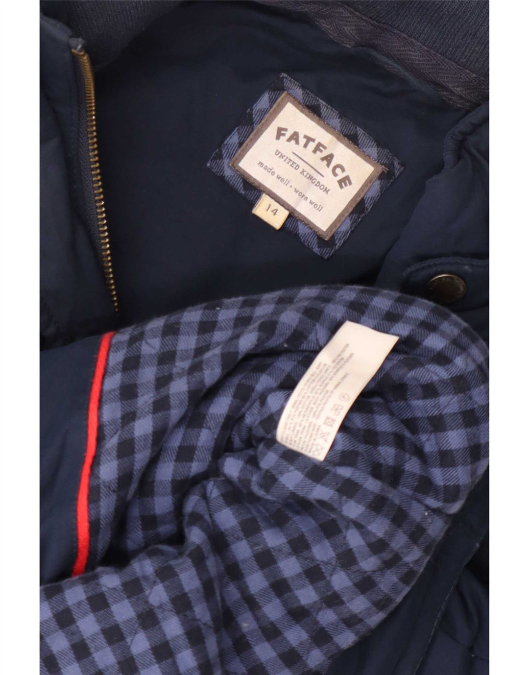 Gilet căptușit pentru femei Fat Face UK 14 mare poliester bleumarin