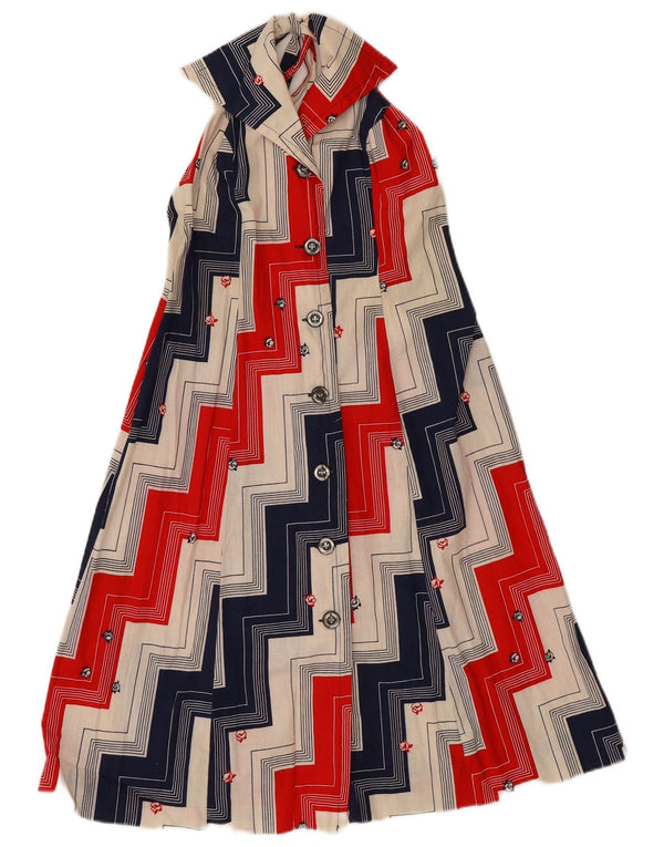 Rochie de damă Vintage Halter IT 46 Mare, Multicolor Geometric Bumbac