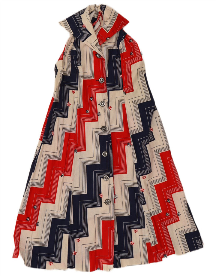 Rochie de damă Vintage Halter IT 46 Mare, Multicolor Geometric Bumbac