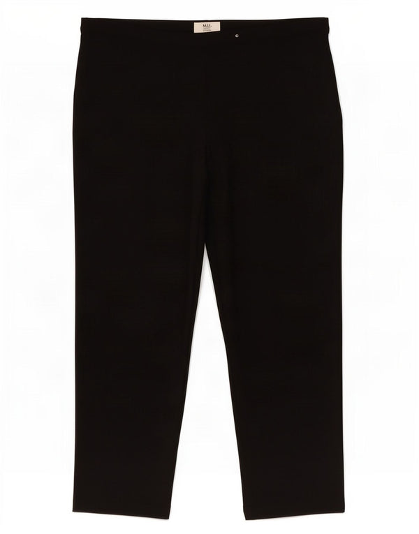 Pantaloni casual drepti pentru femei Marks & Spencer UK 20 2XL W40 L28 Negru