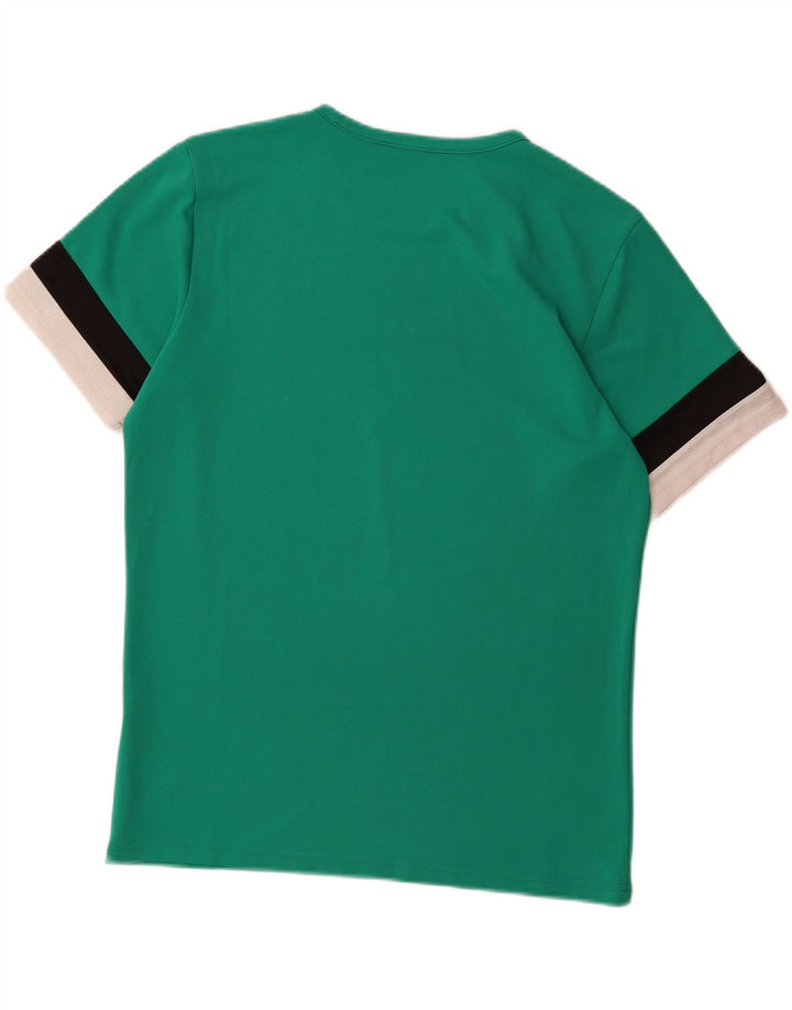PUMA Mens T-Shirt Top Large Green Colourblock Polyester Vintage Puma and Second-Hand Puma from Messina Hembry 
