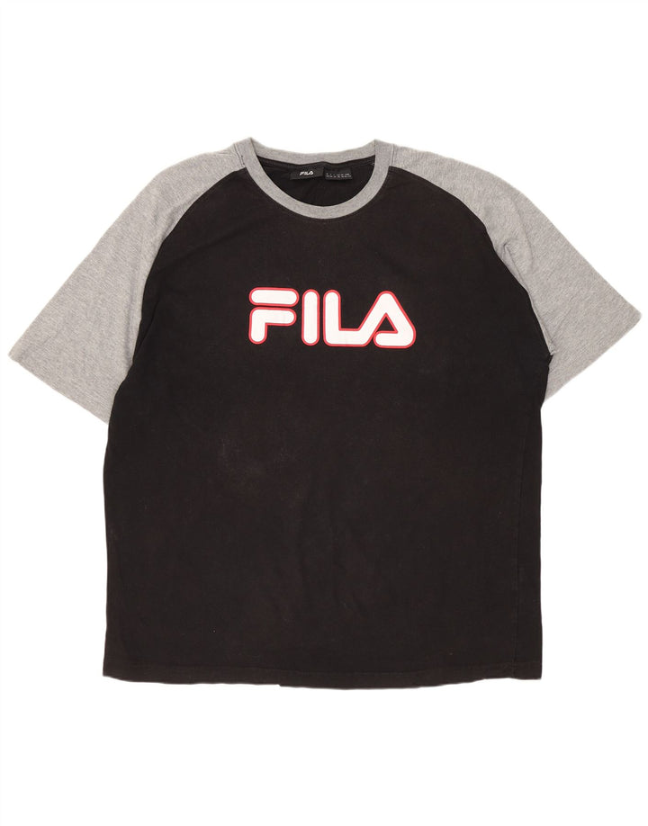 Tricou grafic pentru bărbați FILA Top XL Negru Colorblock
