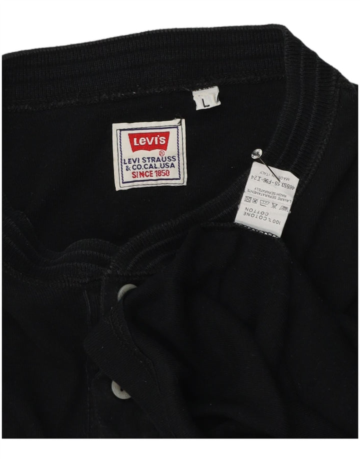 Top pentru bărbați Levi's cu mânecă lungă, mare, negru, bumbac