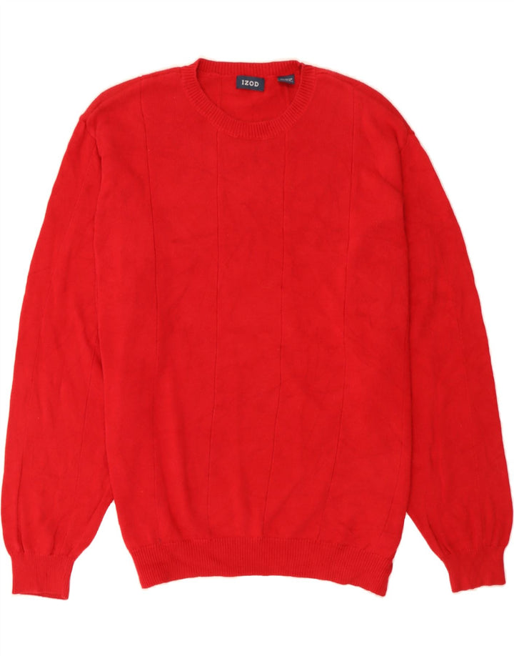 IZOD Mens Crew Neck Jumper Sweater Large Red Cotton Vintage Izod and Second-Hand Izod from Messina Hembry 