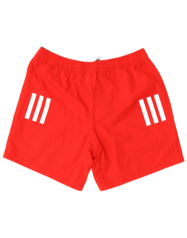 Pantaloni scurți sport adidas pentru bărbați, poliester roșu mare