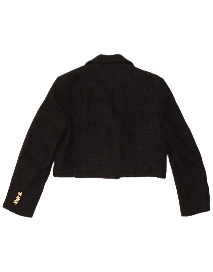 Jachetă Blazer Crop pentru femei Zara UK 16 Poliester negru mare