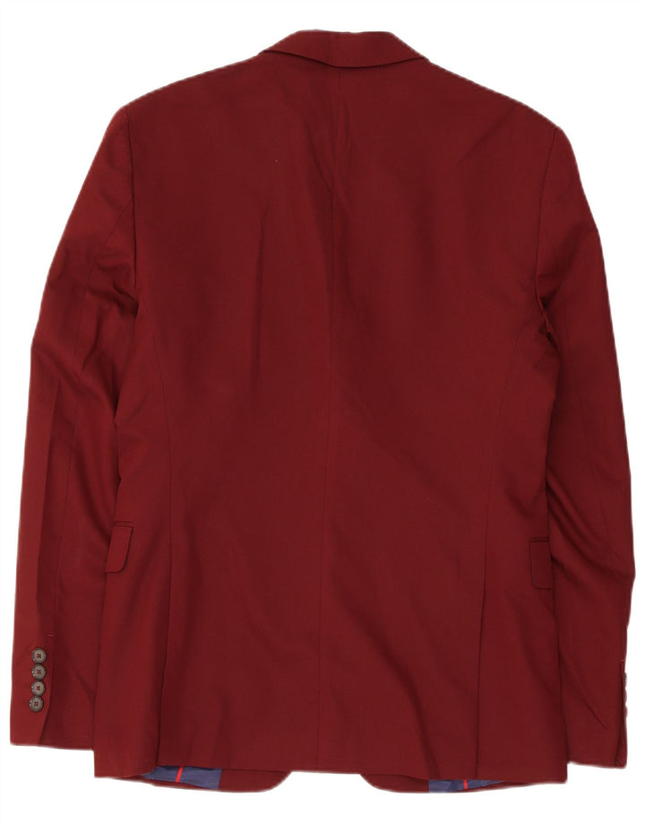 Jachetă blazer pentru bărbați Zara cu 2 nasturi EU 46 Mic Burgundy