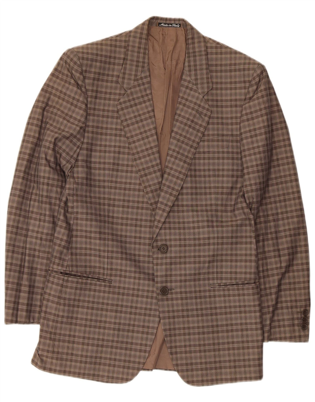 Jachetă blazer pentru bărbați Giorgio Armani, cu 2 nasturi, UK 34 XS Maro Check