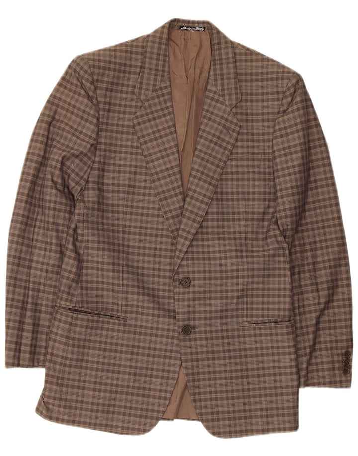 Jachetă blazer pentru bărbați Giorgio Armani, cu 2 nasturi, UK 34 XS Maro Check