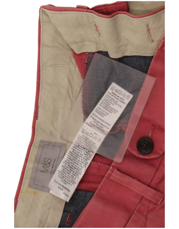 Pantaloni scurți chino pentru bărbați Marks & Spencer W32, bumbac roșu mediu