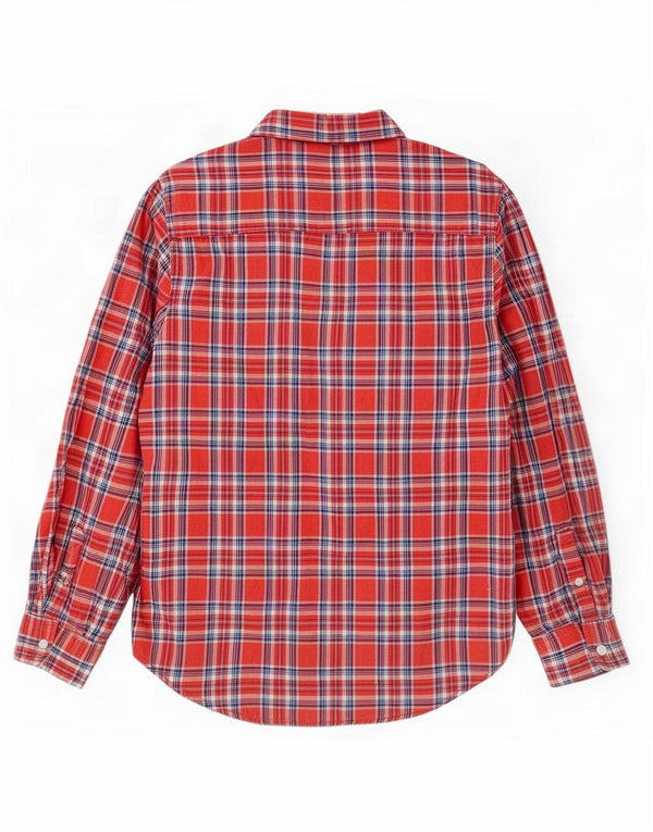 Cămașă de flanel supradimensionată Levi's Boyfriend Fit UK 10 Small Red Check