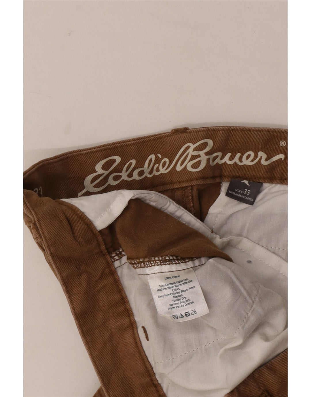 Pantaloni scurți chino pentru bărbați Eddie Bauer W33, bumbac maro mediu