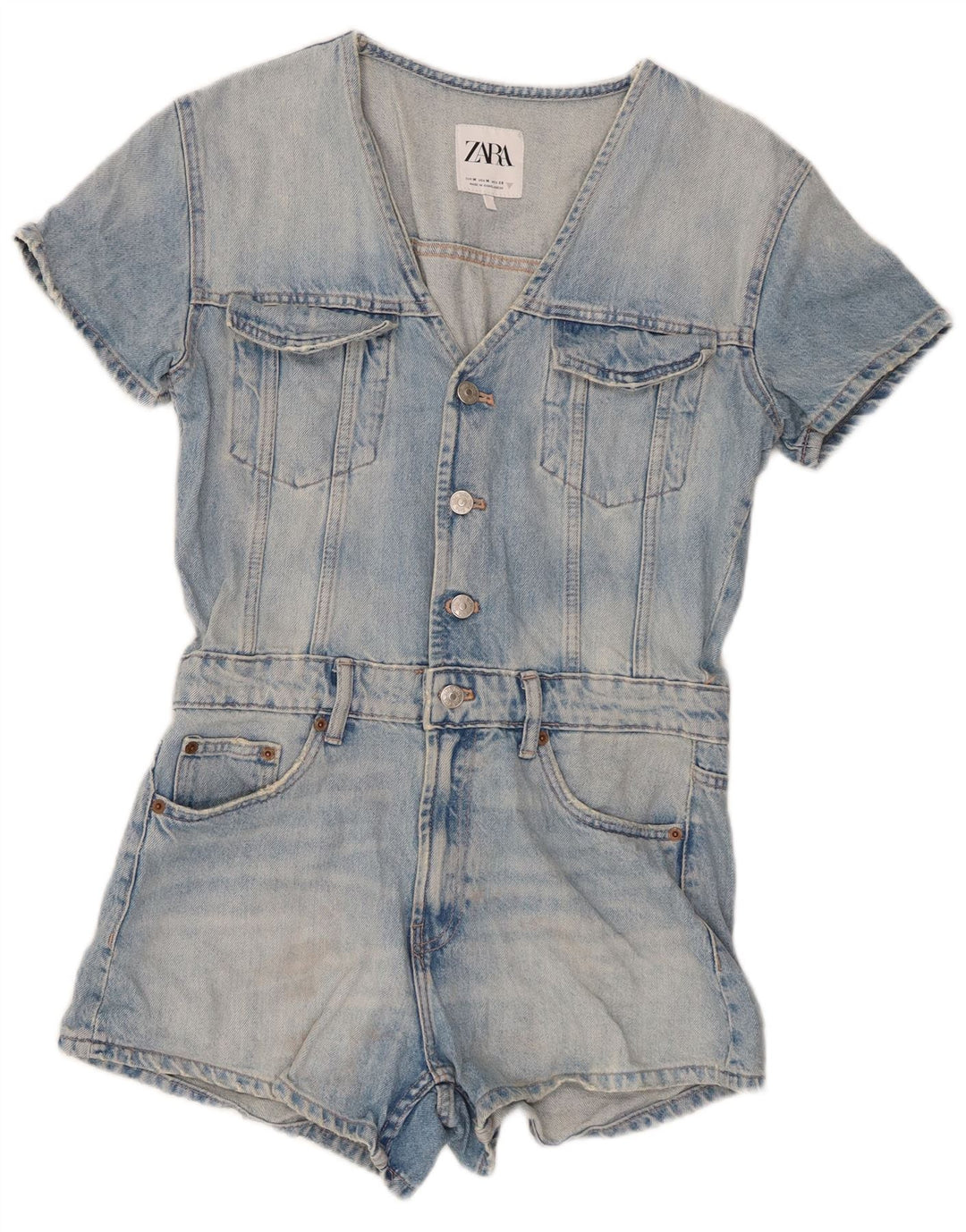 Costum pentru femei Zara din denim UK 12, bumbac albastru mediu